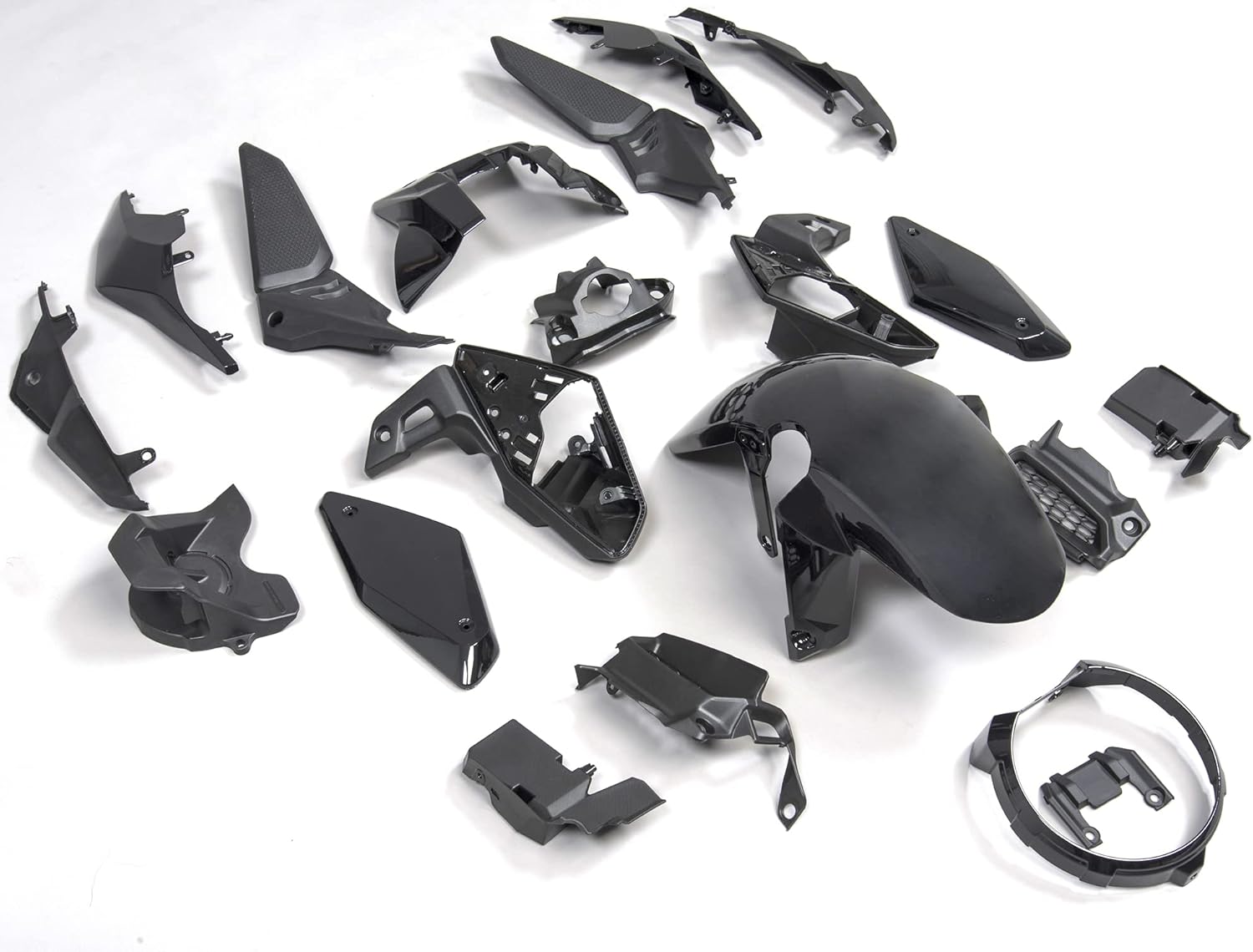 XKH- Motorcycle Gloss Black ABS Injection Plastic Fairing Kit Compatible With Hond CB650R 2019 2020 2021 20Pieces/Full Set Bodywork Body Kit Motorcycle Accessories [P/N: GZSP-6604-GBK]