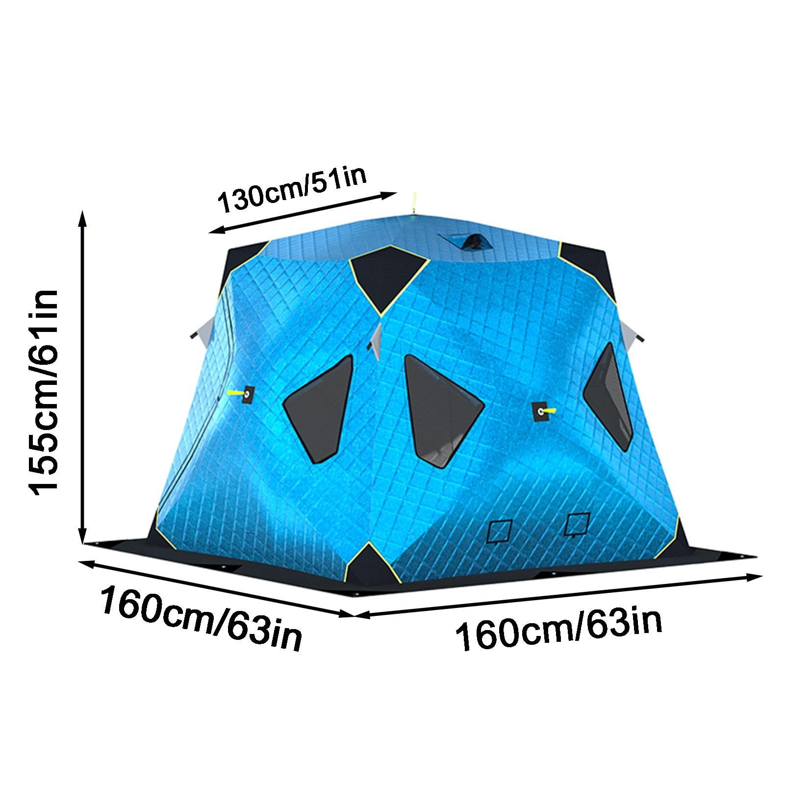 Abri de Pêche sur Glace Abri de pêche sur Glace Pliable, avec Ancres, Cordes et Sac de Transport Inclus, pour Le Camping