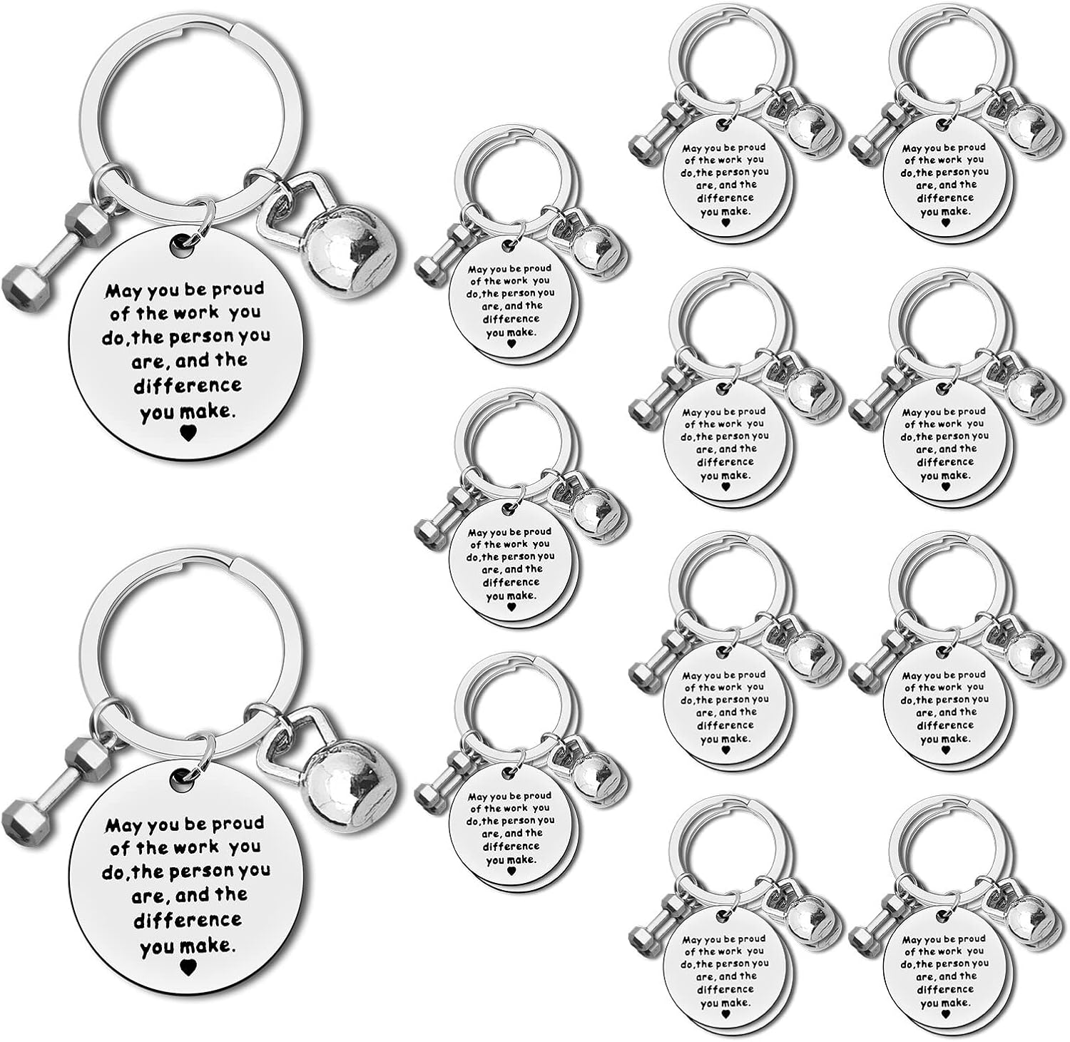 24Pcs Fitness Instructor Appreciation Keychain - Inspirational Gift for Trainer, Bodybuilder, Gym Workout Coworker, Employee Farewell, Thank You for Fitness Coach, Personal Trainer