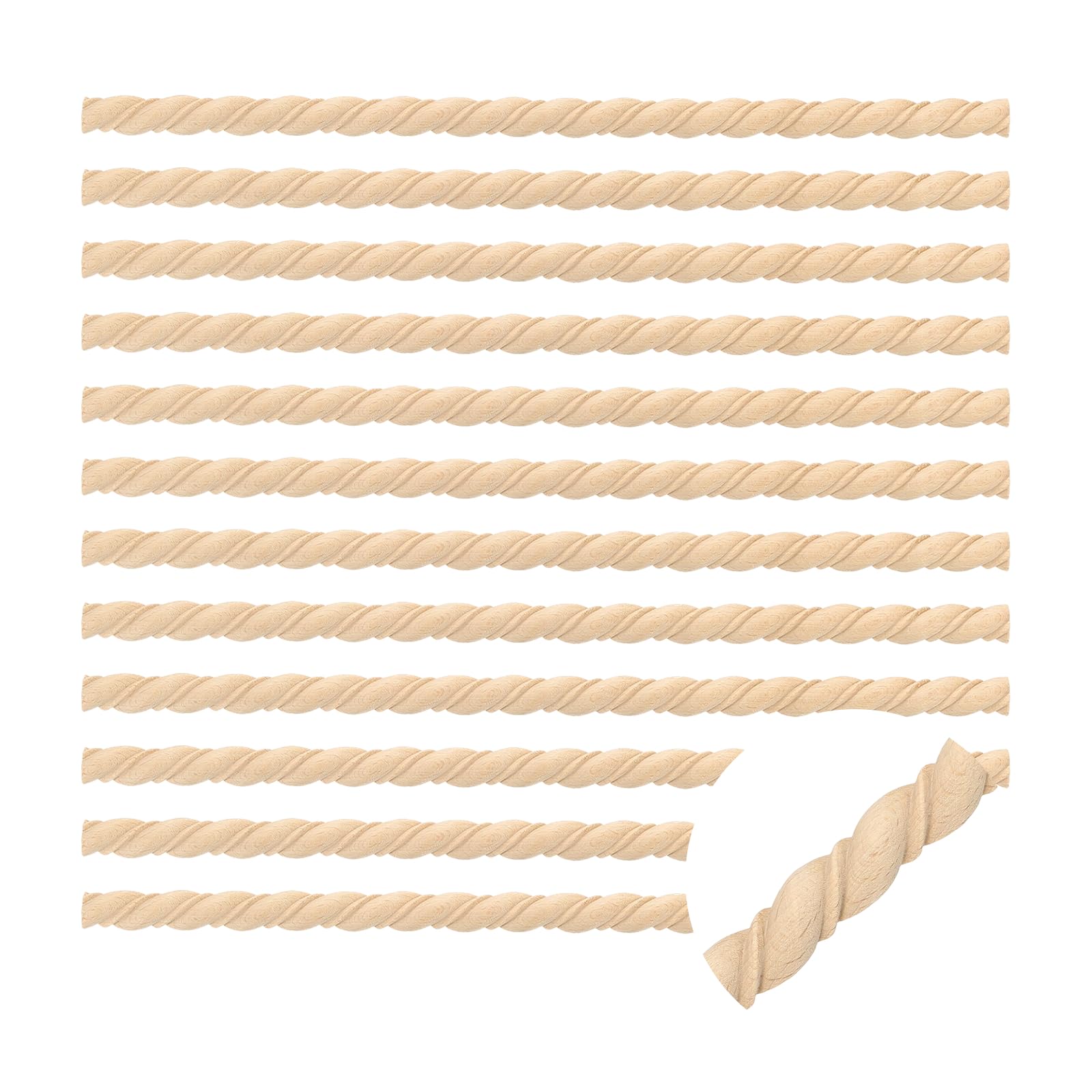 Moulures décoratives bois brut torsadé 18 mm pour mur étagère fenêtre porte loisirs créatifs