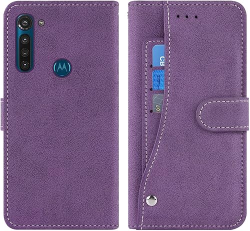 Miniatura 6 de Asuwish Funda compatible con Moto G8 Power Wallet y protector de pantalla de vidrio templado, soporte para tarjetas de crédito, accesorios