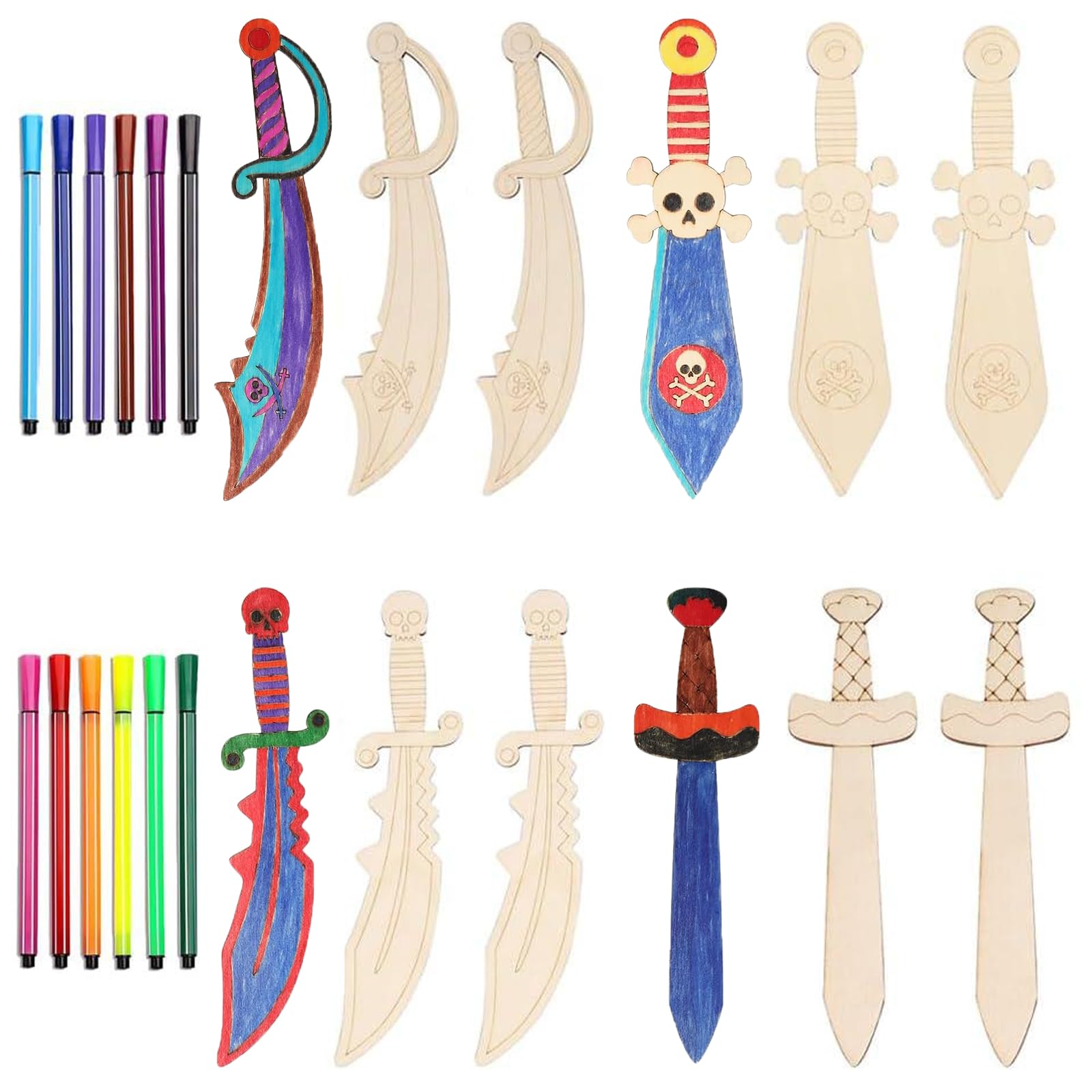 HENGBIRD Lot De 12 épée De Bricolage Pour Enfants De 4 Ans