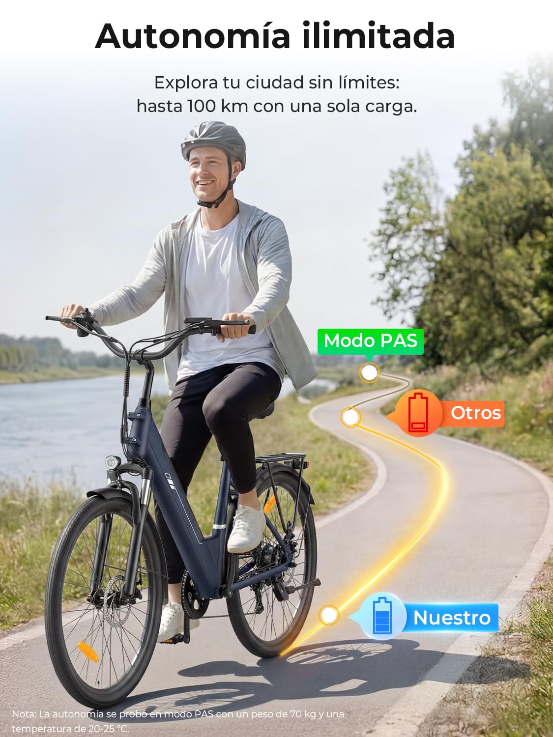 Touroll Bicicleta eléctrica, J1/J2 ST, Autonomía de 100km, Motor 45 NM, 15.6Ah Batería Desmontable, Bicicleta de montaña eléctrica