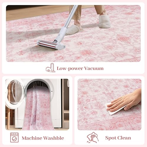 Miniatura 64 de LIVEBOX Alfombra lavable de 2 x 3 pulgadas, tapete pequeño para puerta de interior, tapete bohemio de pelo bajo para cocina, tapete envejecido