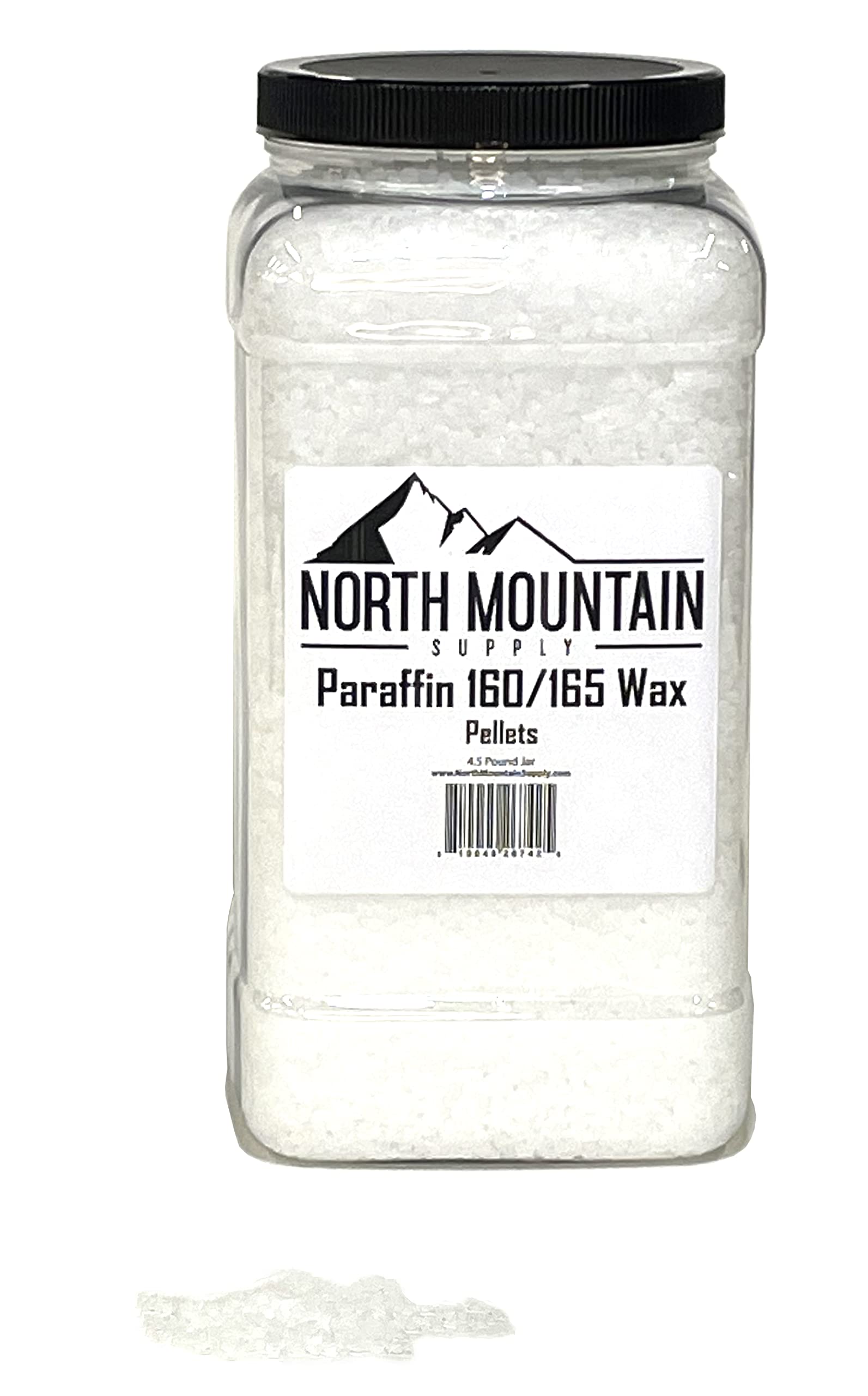 North Mountain Supply Paraffin Wax Pellets - Great for Candle Making - 160/165-4.5lb Plastic Jar