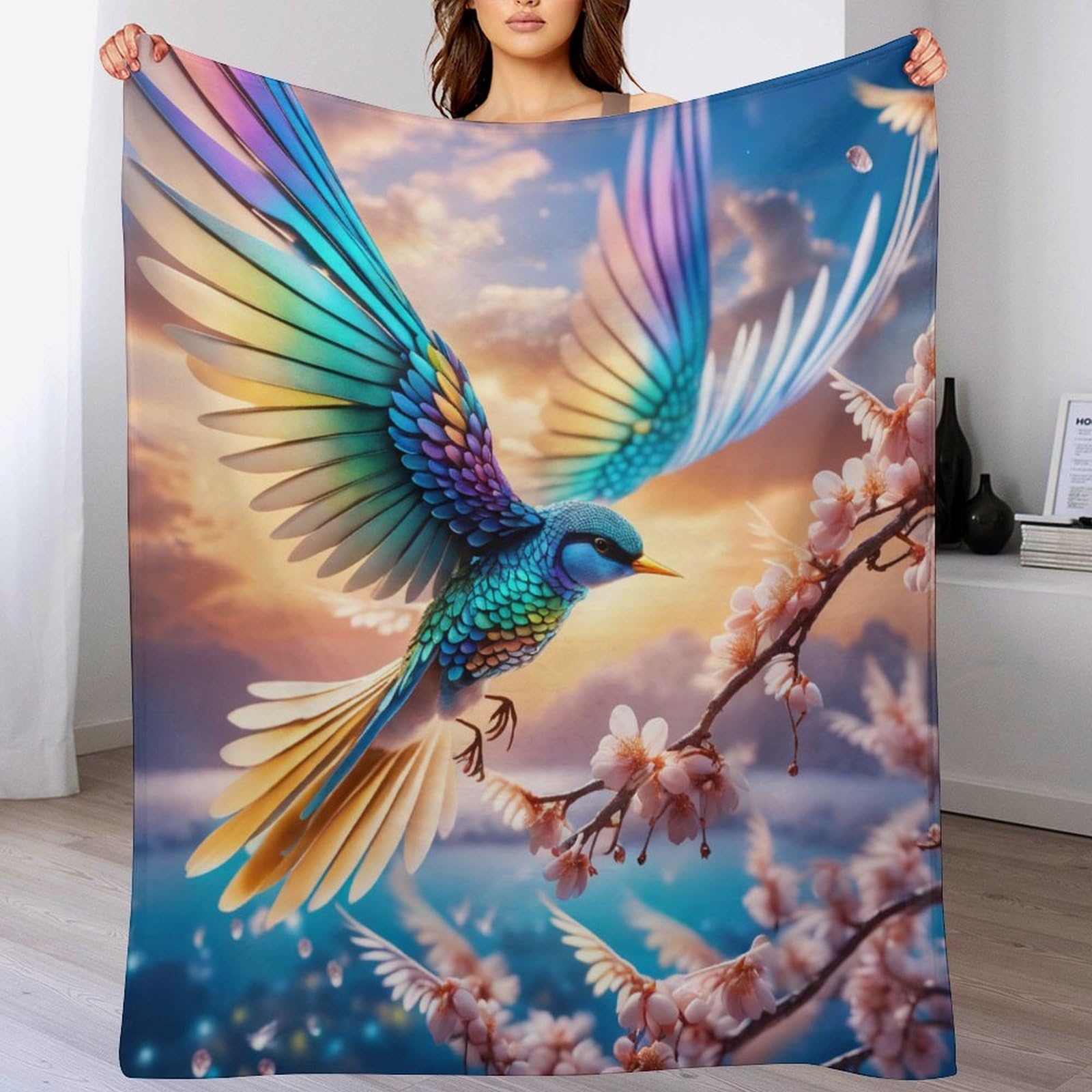 Couverture Polaire Oiseau Mignon Plaid Flannel 100x130cm
