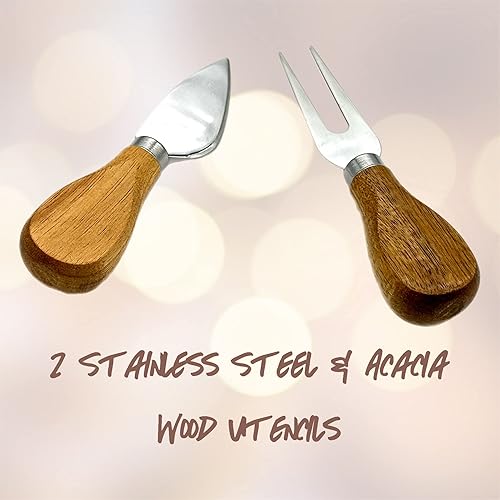 Miniatura 5 de Mr  Mrs - Tabla pequeña de queso de madera de acacia para embutidos Regalo grabado con láser en una caja similar a un libro para parejas de recién