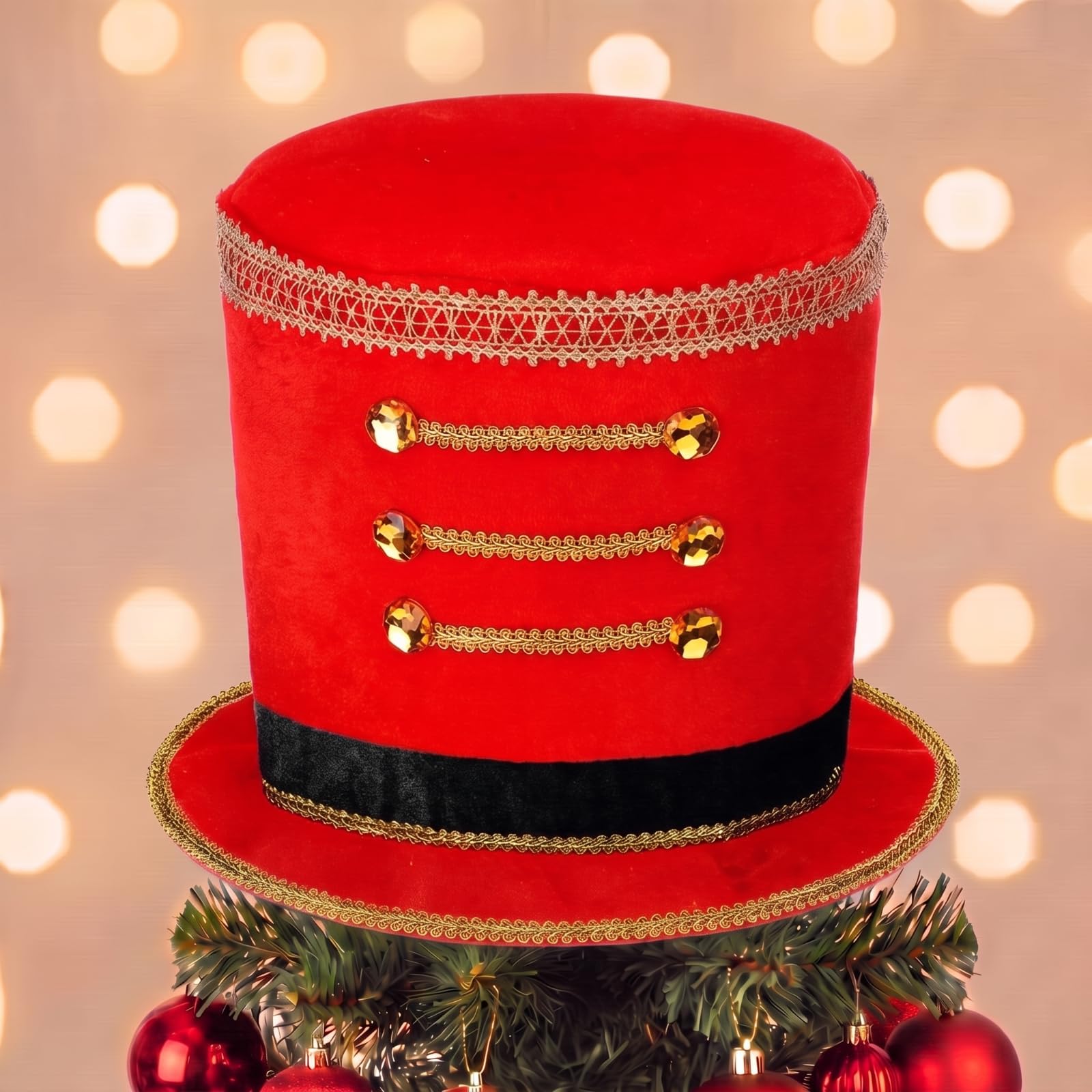 Bonuci Nutcracker Christmas Tree Topper Decor Nutcracker Tree Topper Hat
