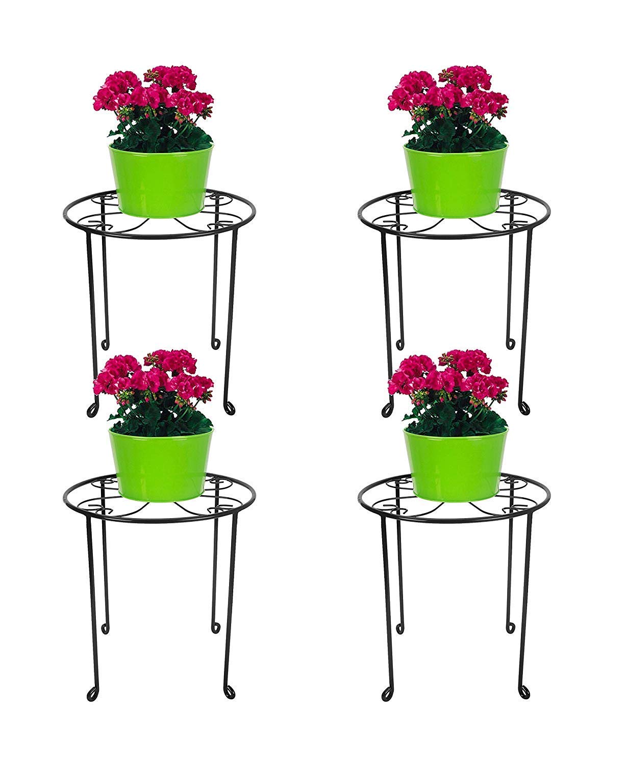 Nutech Impex Iron Pot Stand for Plants Set of 4 Plant Stands/Pot
