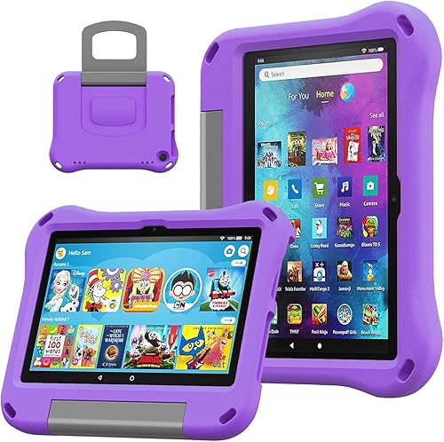 DiHines - Funda para tablet de 8 pulgadas, no apta para iPad de Samsung de 8 pulgadas, ligera, a prueba de golpes, apta para niños, con soporte para