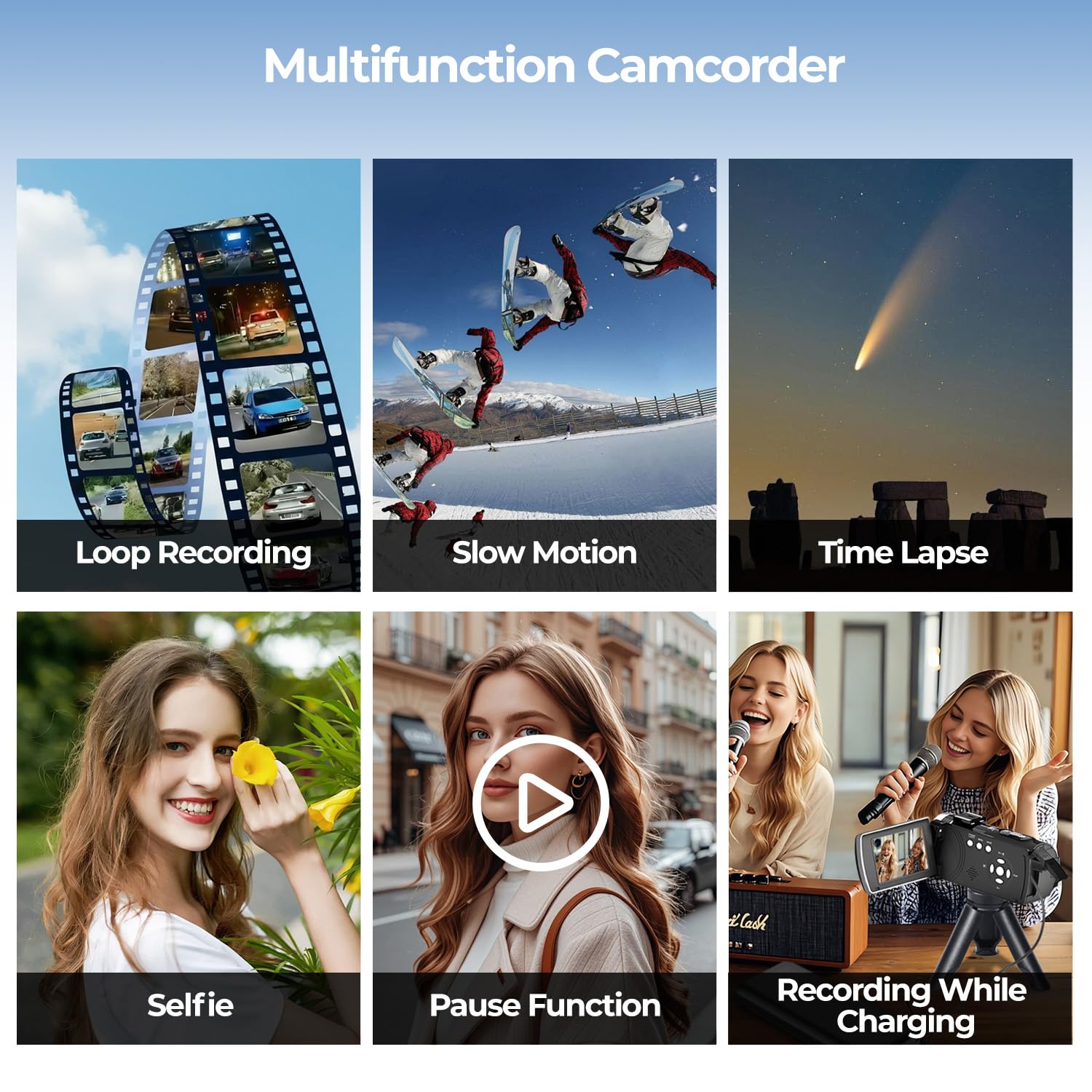Caméscope 4K 64MP Zoom Numérique 18X Camescope Numerique, 3" Écran Rotatif 270° Vlogging Camera avec Télécommande, Batterie et Carte SD 32Go