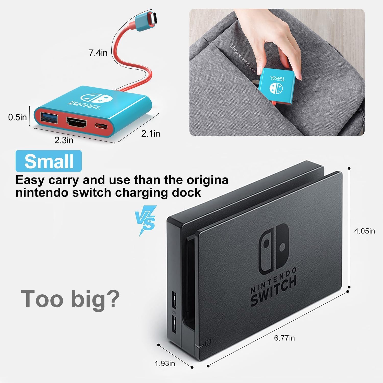 Amazon.com: Belcompany 3-in-1 Switch Dock for Nintendo Switch Dock