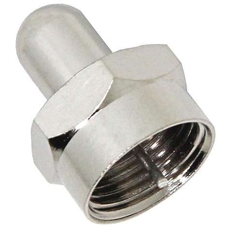 Miniatura 5 de Tapa coaxial, terminador de 75 ohmios, paquete de 10, tapas de terminador coaxial para puertos en divisor, AMP, cable coaxial, antena de TV, placas