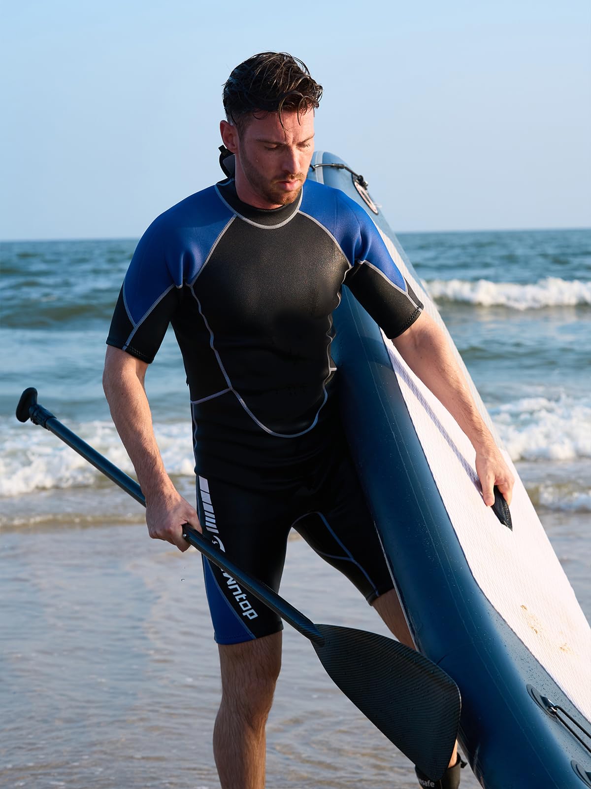 Owntop Shorty - Muta corta in neoprene, 1,5 mm, per immersioni, surf, a maniche corte, in neoprene, per sport acquatici
