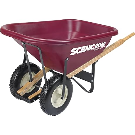 Dual-Wheel Garden Wheelbarrow