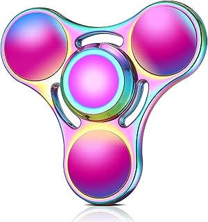 SCIONE Stainless Steel Magic Metal Fidget Spinner 3-5 Min High Speed Spinning Toys Sensory Stress Relief for Kids Adults Fidget Toys Sensory