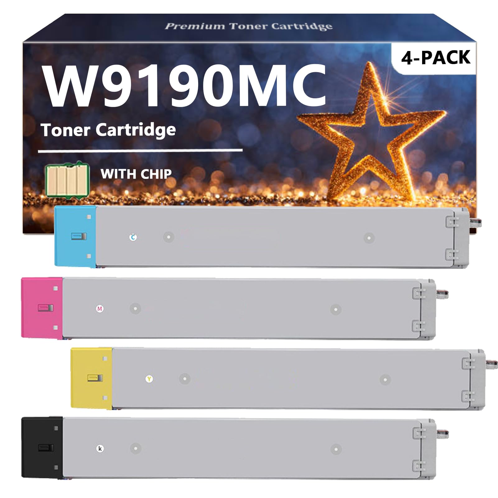 AZNITH W9190MC W9191MC W9192MC W9193MC Toner Cartridges Compatible for HP, Quality Toner for HP Color Managed MFP E77822 E77825 E77830 Series Printers, 1 Set