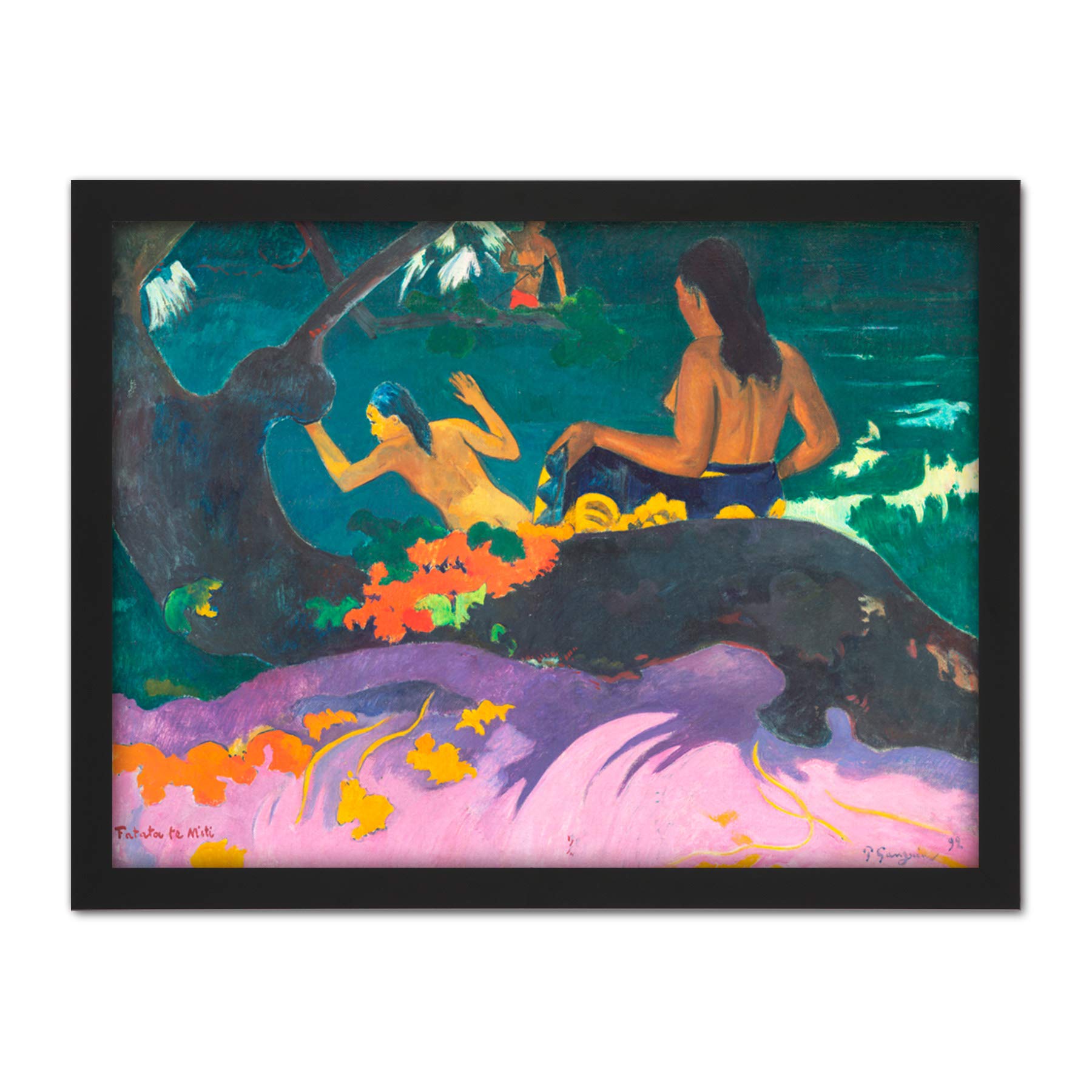 Paul Gauguin Fatata Te Miti By The Sea Large Framed Art Print Poster Wall Decor 18x24