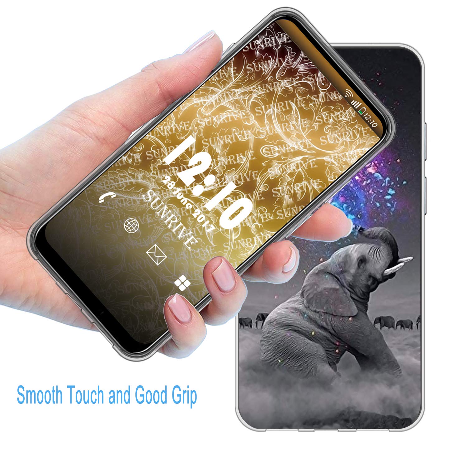 Sunrive Coque Compatible Avec Blackview OSCAL C20, Silicone Étui Housse