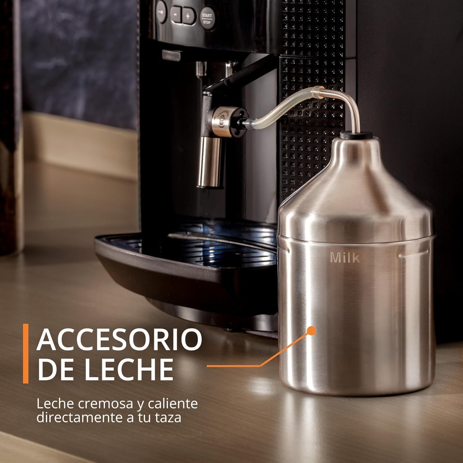 Krups Essential, Cafetera superautomática, Depósito de agua de 1,7 L, 3 niveles de temperatura, 3 texturas de molienda, 15 Bares, Pantalla LCD intuitiva, Incluye accesorio para la leche, Negra, EA8160 - 3