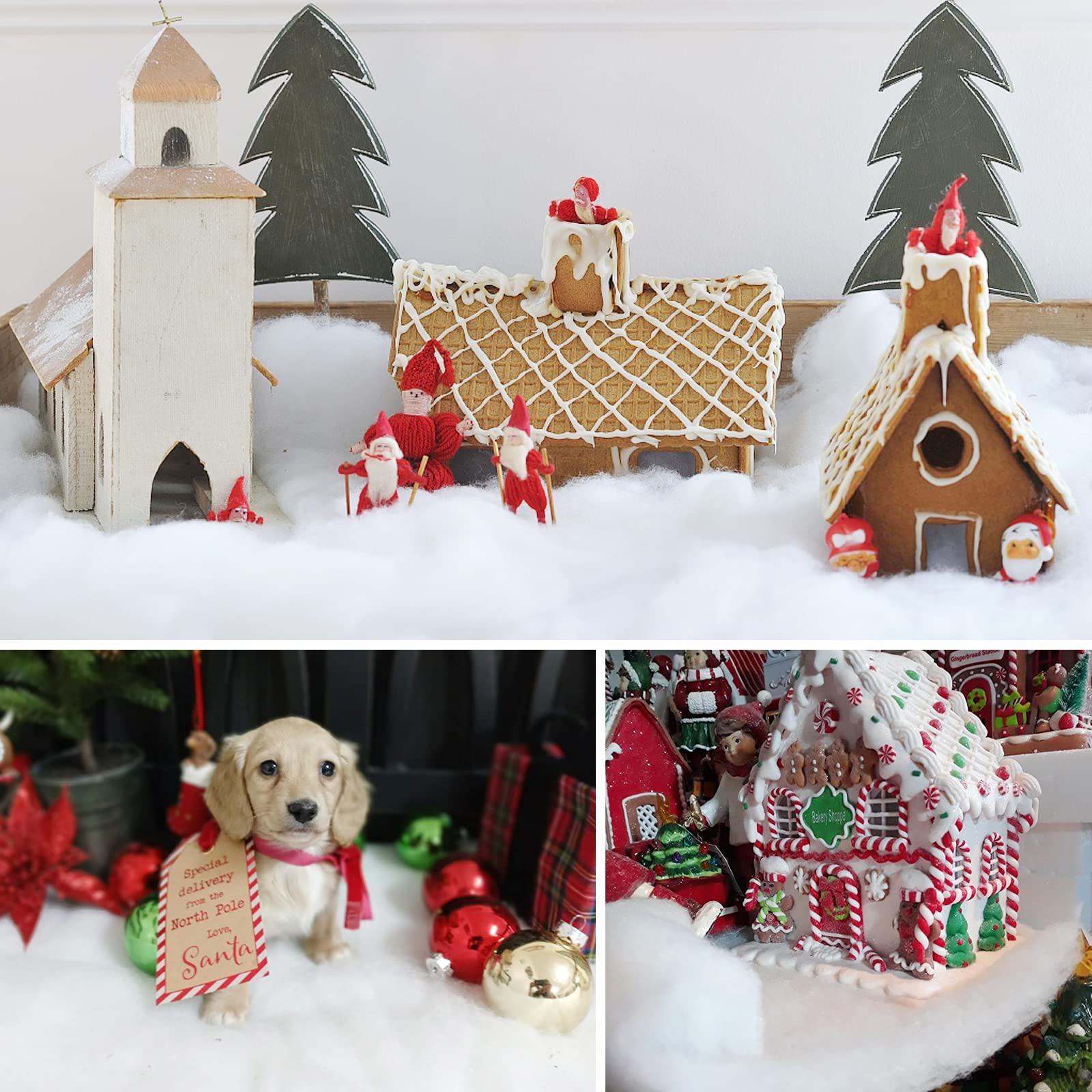 Fausse Couverture De Neige Pour Noël - En Feutre Doux, 150x40 Cm - Décoration Sapin, Village De Noël, Scène Hivernale - 2