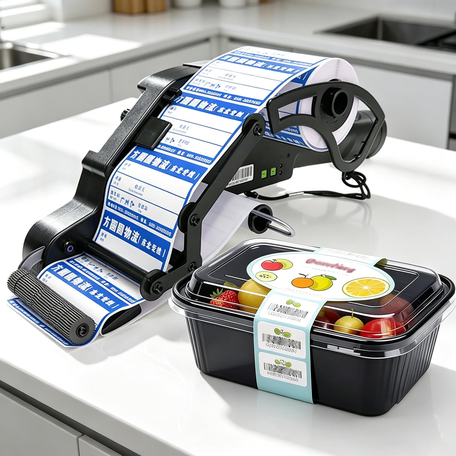 MObyat Etichettatrice Manuale, Dispenser Automatico di Etichette con Sensore di Alimentazione Carta, Larghezza Etichetta 15-80 Mm, Durata Batteria 16 Ore, per Vendita al Dettaglio E Magazzino.