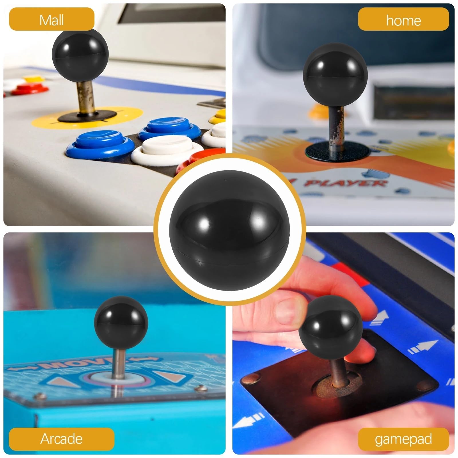 Console Con Maniglie A Bilanciere Con Testa A Sfera M6 Da 24 Pezzi | Kit arcade riutilizzabile in plastica liscia for controller di ricambio
