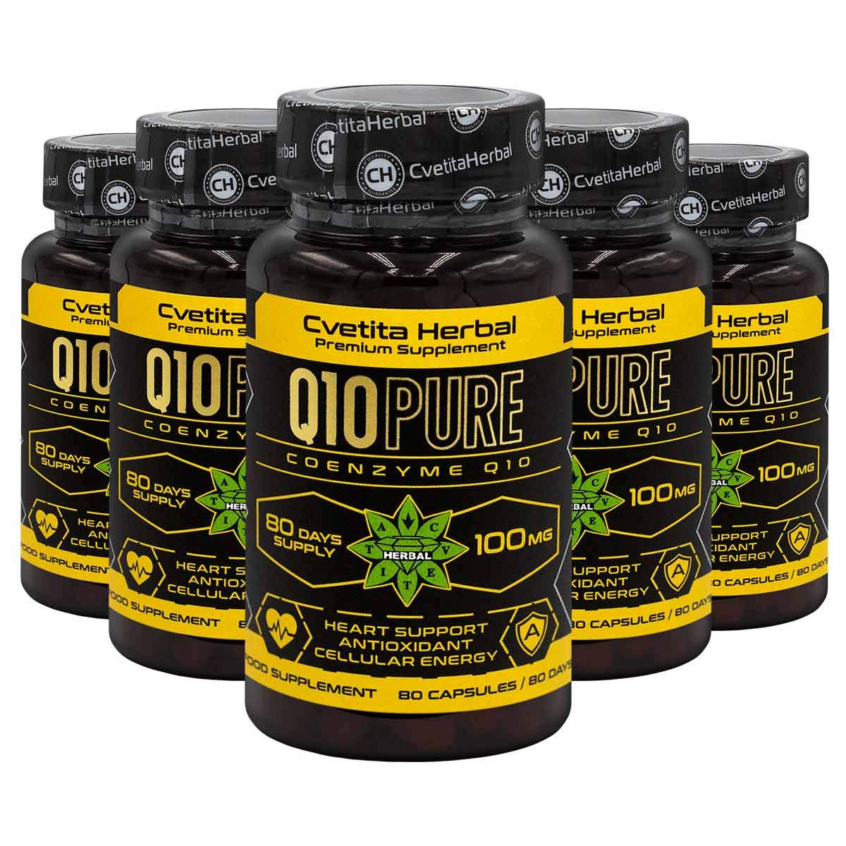 Q10 Pure | CoEnzyme Q10 | 400 Vegane Kapseln x 100 mg (1 Jahr und 1 Monat Lieferung) | Hohe Absorption | Hohe Festigkeit | Leistungsstarkes Antioxidans und Energieerzeugung von Cvetita Herbal (5)