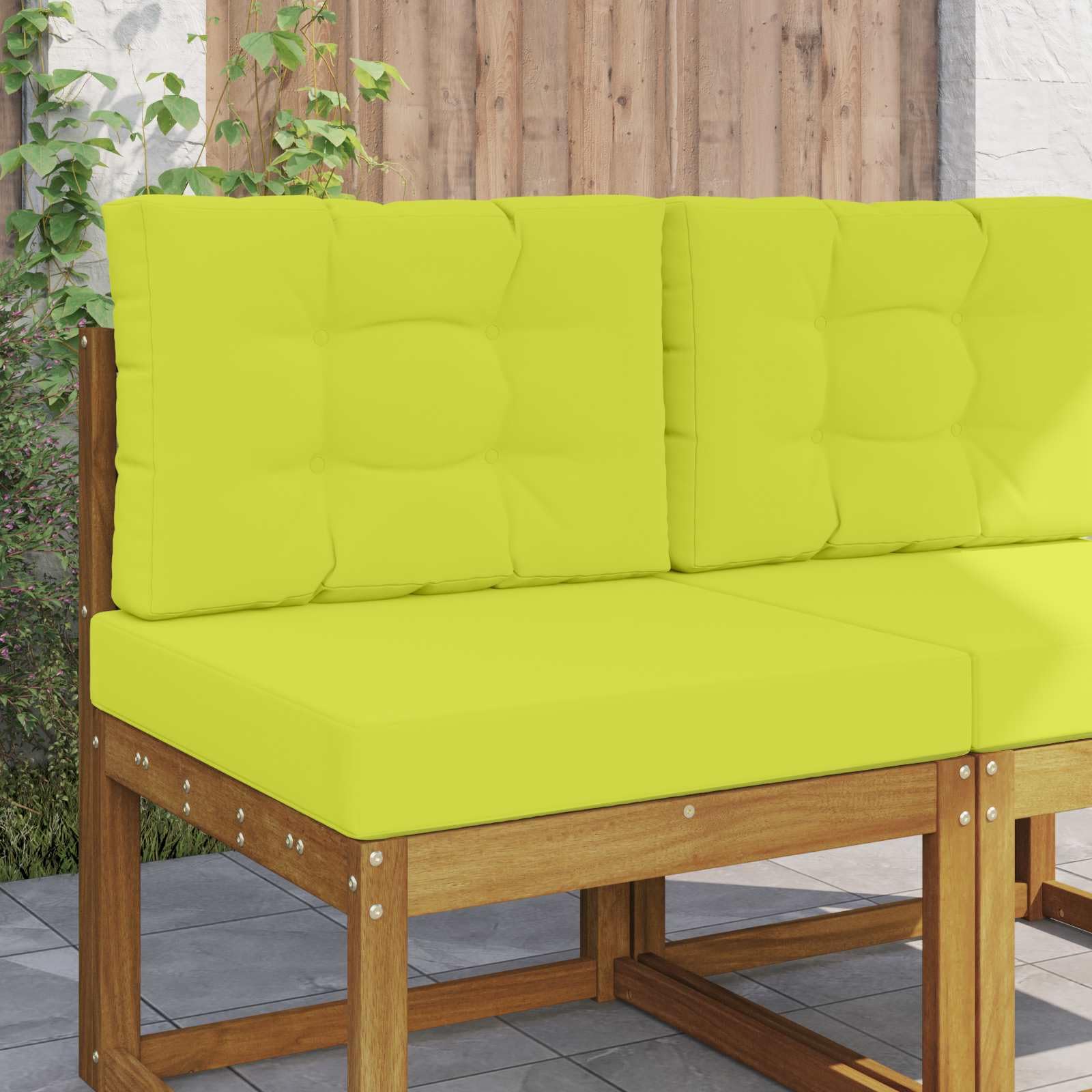 Coussins de canapé d'extérieur vert 60x60 et 60x40 cm antidérapants