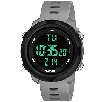 Stysol Multi Function 50M Waterproof LED Backlight Sports Digital Smart Watches for Girls & Boys (9062 - Grey)