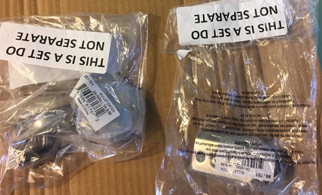 Ultra Hardware 61761 Closet Door Ball Catch, Pack of 2