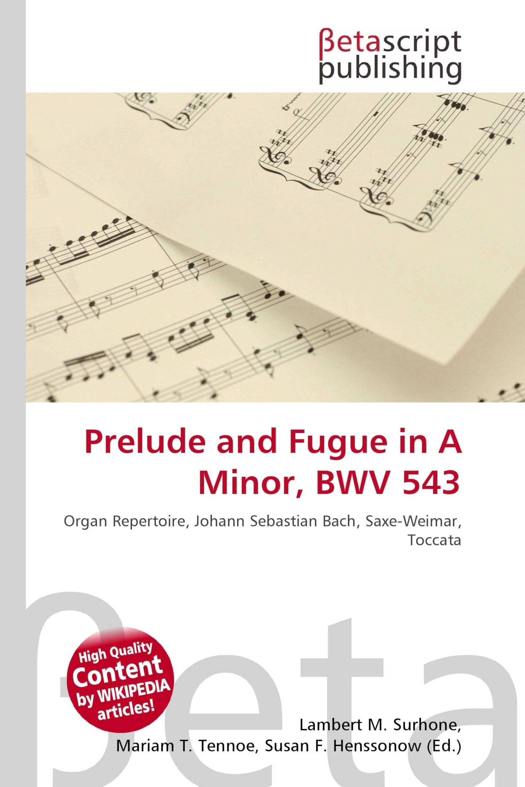 Prélude et Fugue en la mineur BWV 543, partition de musique classique pour orgue