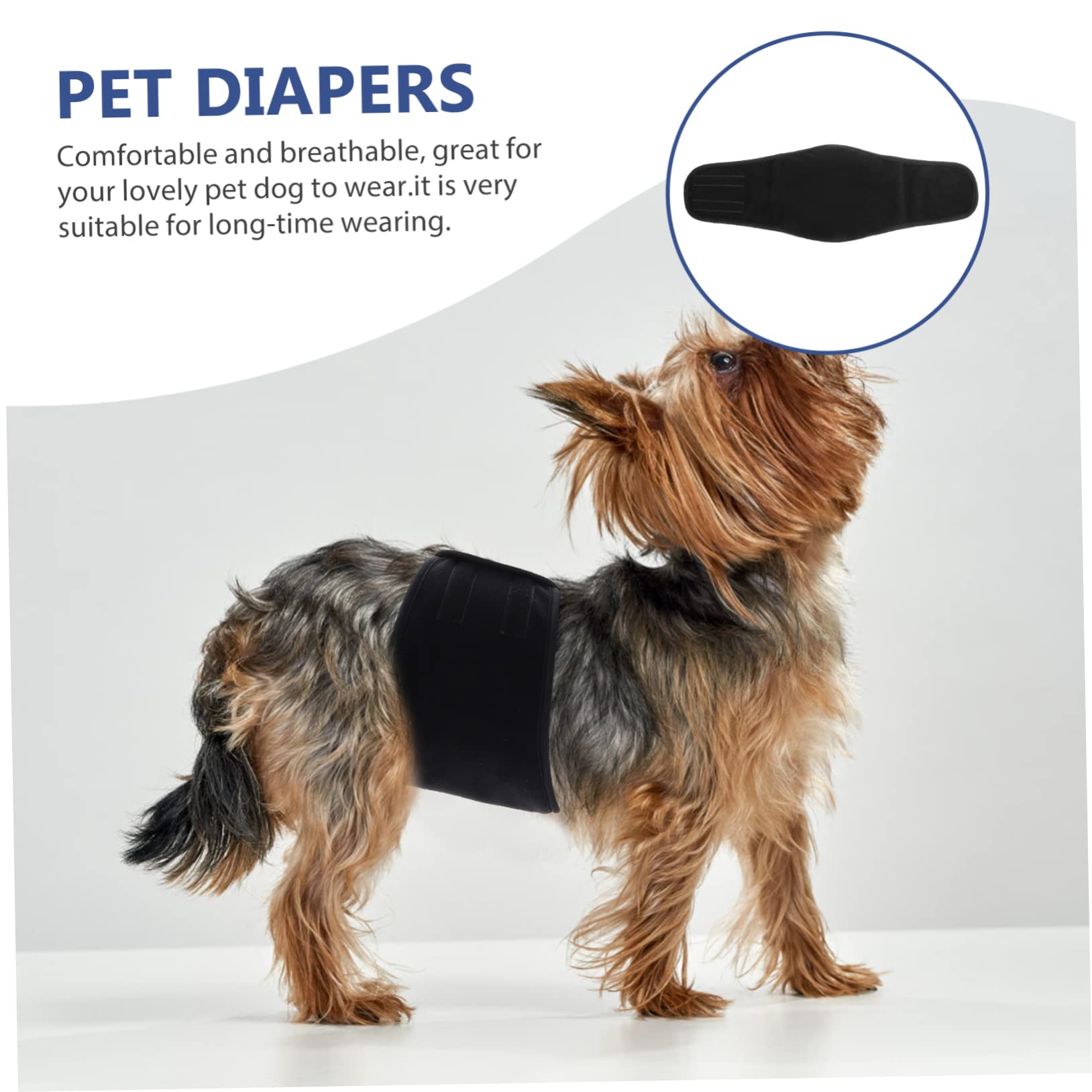 INOOMP 3pezzi Pannolino Riutilizzabile Per Cani Maschi Fascia Addominale Lavabile Protezione Contro Perdite Per Uso Domestico Design Comodo e Leggero Taglia Media