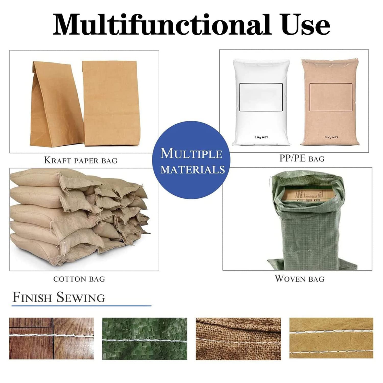 Máquina selladora de bolsas, sellador industrial portátil de mano, funcionamiento enchufable, ideal para bolsas tejidas, fácil de usar, eficiente para el hogar y el negocio