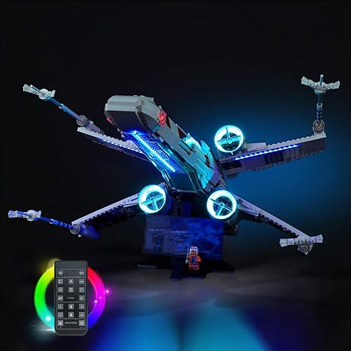 BrickBling Kit de luces para Lego UCS X-Wing Starfighter (sin modelo), versión de control remoto luces compatibles con Lego 75355, gran sorpresa