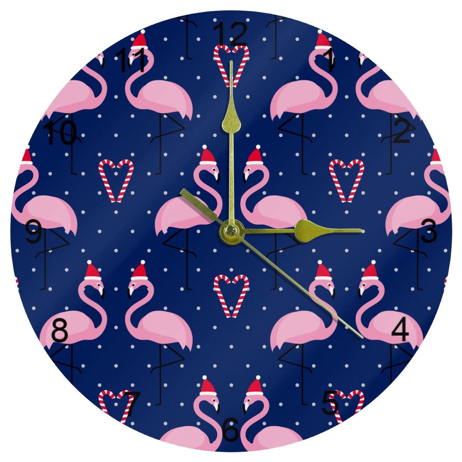 Horloge murale flamant rose grand format lisible sans tic-tac