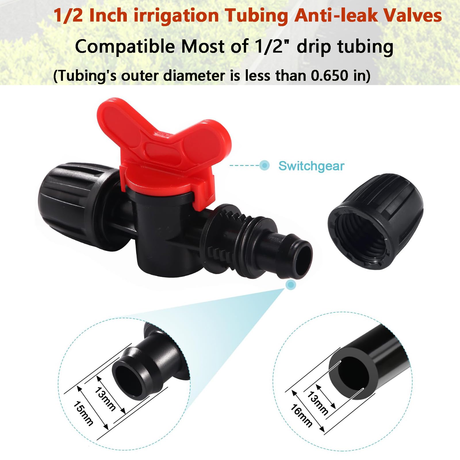 Válvula De Bola De Púas De Manguera De 58 Pulgadas, Válvula De Bola De Riego Por Goteo Interruptor De Apagado Para Riego Por Goteo Y Acuarios