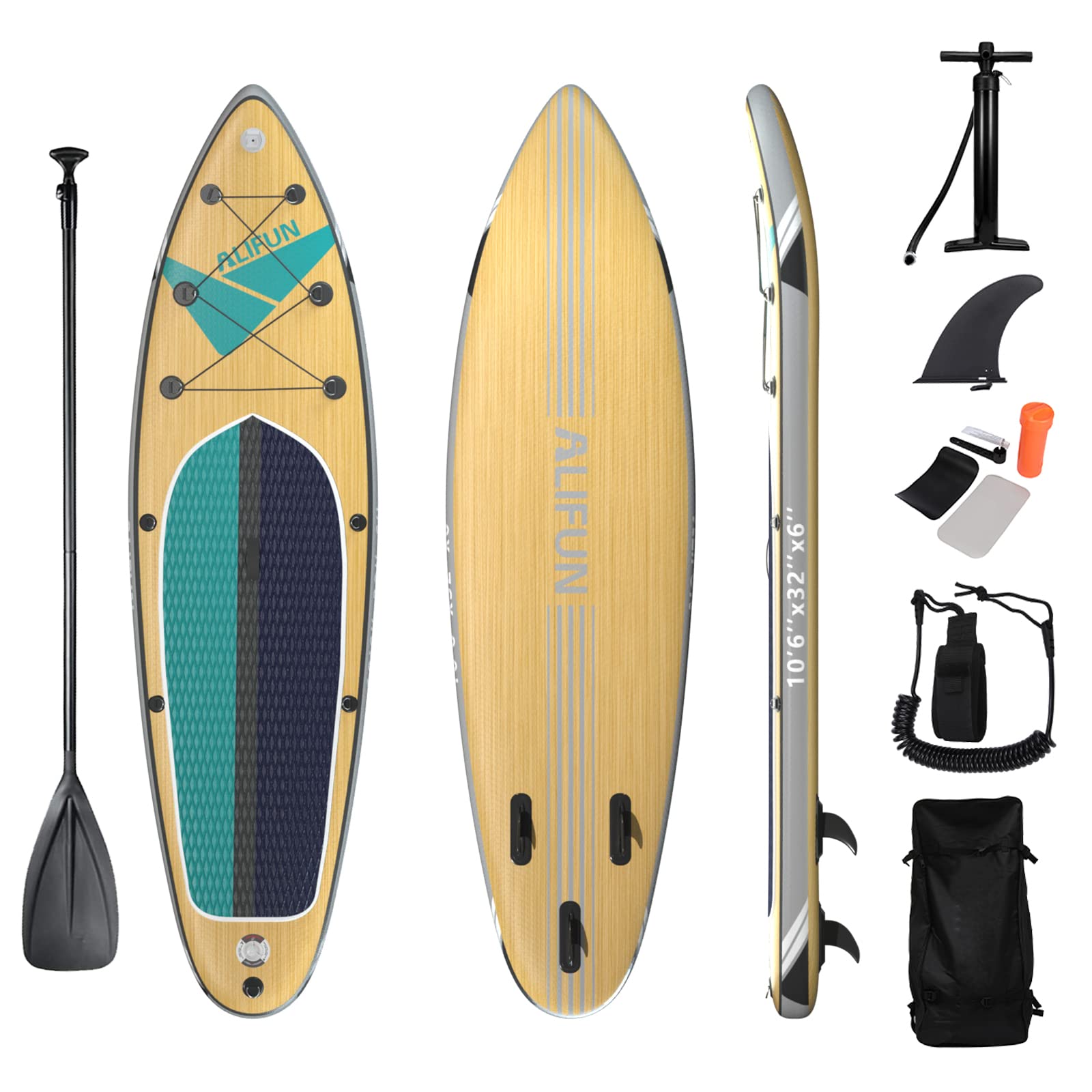 ALIFUN SUP Inflatable Stand Up Paddle Board Weight Capacity 200 Kgs Length 300/320CM Thickness 15CM with Premium All Round SUP Paddlingboards Accessories