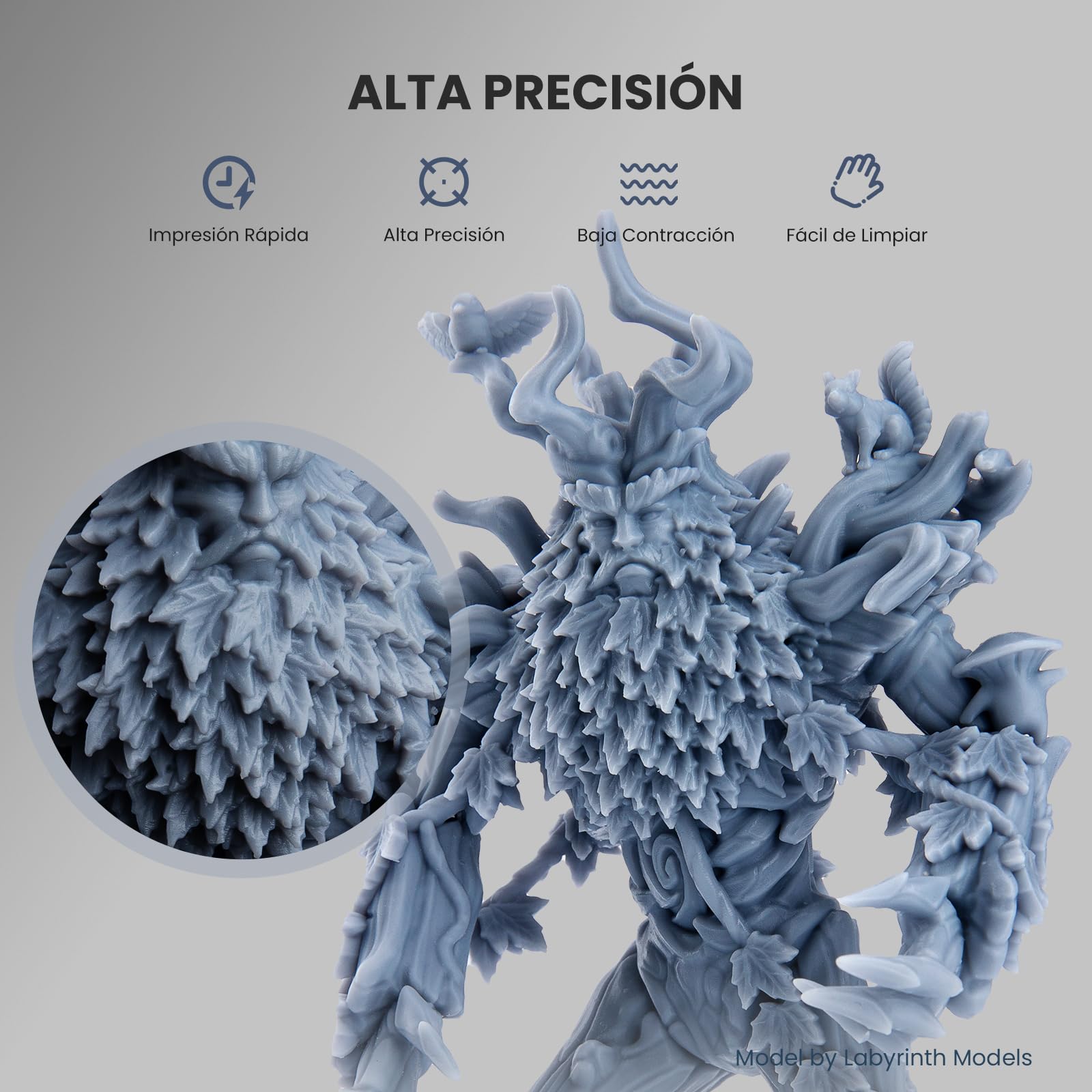 ELEGOO 3D Resina LCD UV 405nm Curado, Resina 3D para Impresora 3D LCD, Estándar Resina Fotopolímero con Alta Precisión y Baja Contracción, Resin 3d Printer(2000g Gris) V2.0