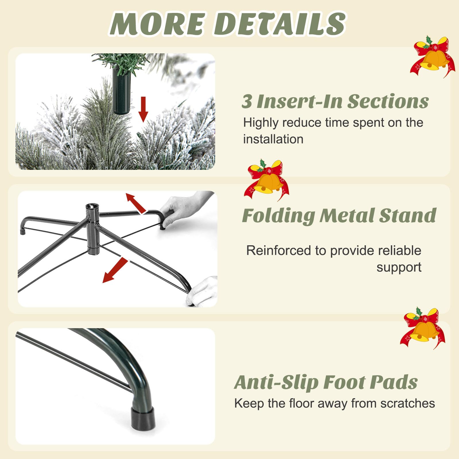 LIFEZEAL Albero di Natale con Luci Incorporate con 150 Luci a LED, 373 Rami