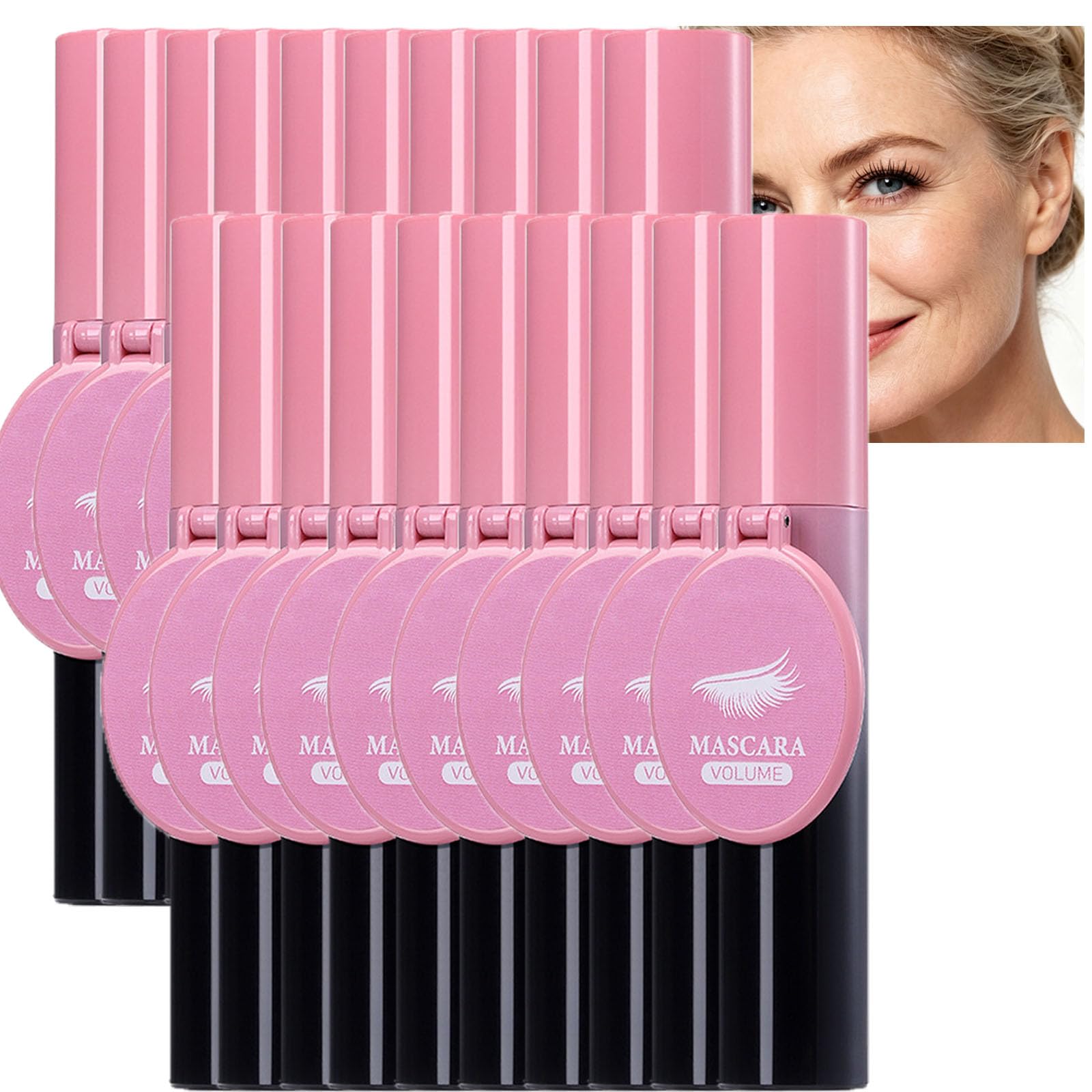 Mascara volumizzante allungabile con specchio incorporato, formula tubolare resistente all'acqua a prova di sbavature per un volume di riccioli di lunga durata, facile rimozione dell'acqua (20PCS)