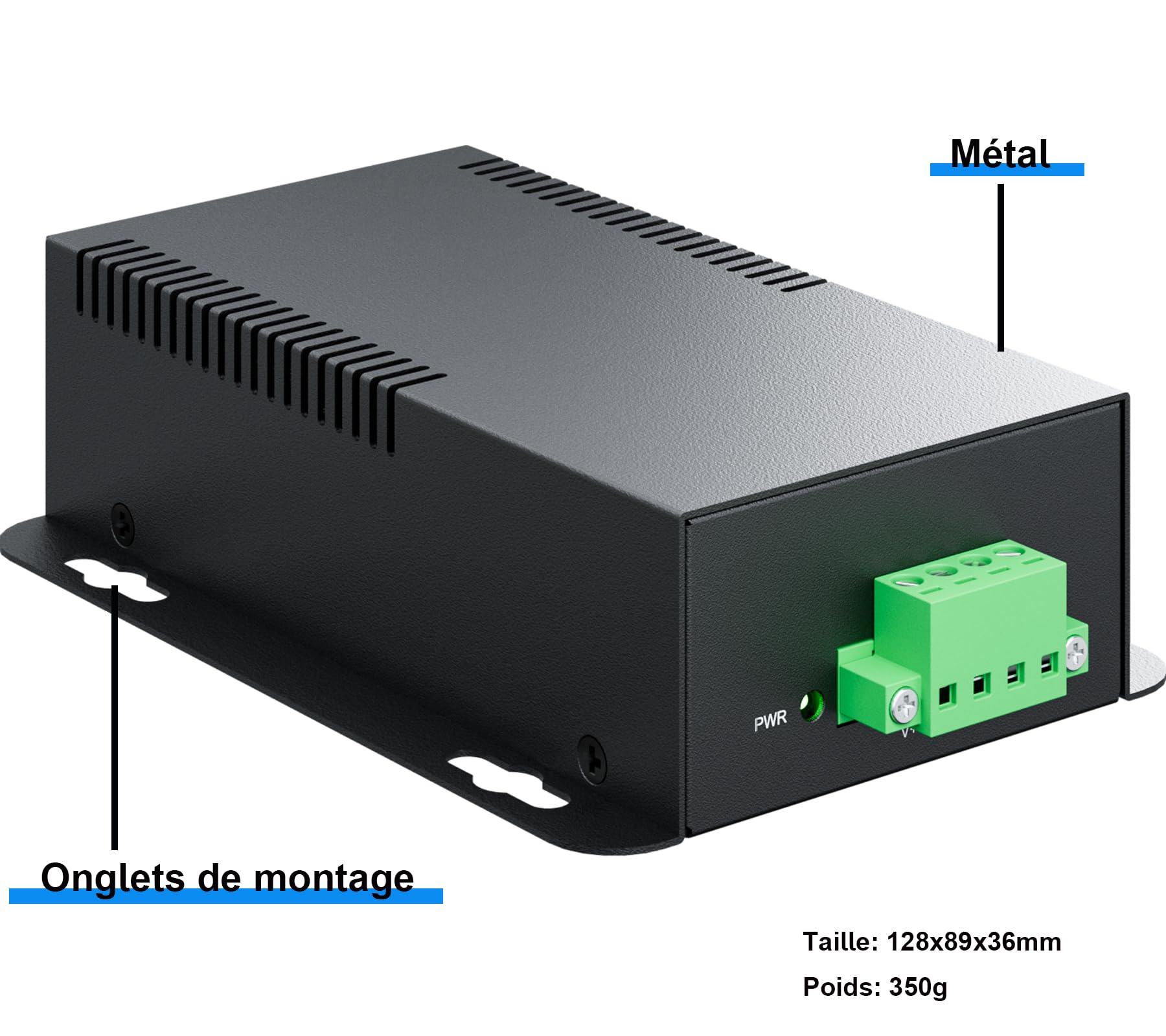 PROCET Gigabit PoE Splitter Adaptateur 12 V/5,95 A 71,4 W 802.3 BT PoE Network et électrique Ethernet séparateur pour non-PoE haute puissance stations de base, ADSL Modem, caméras réseau,