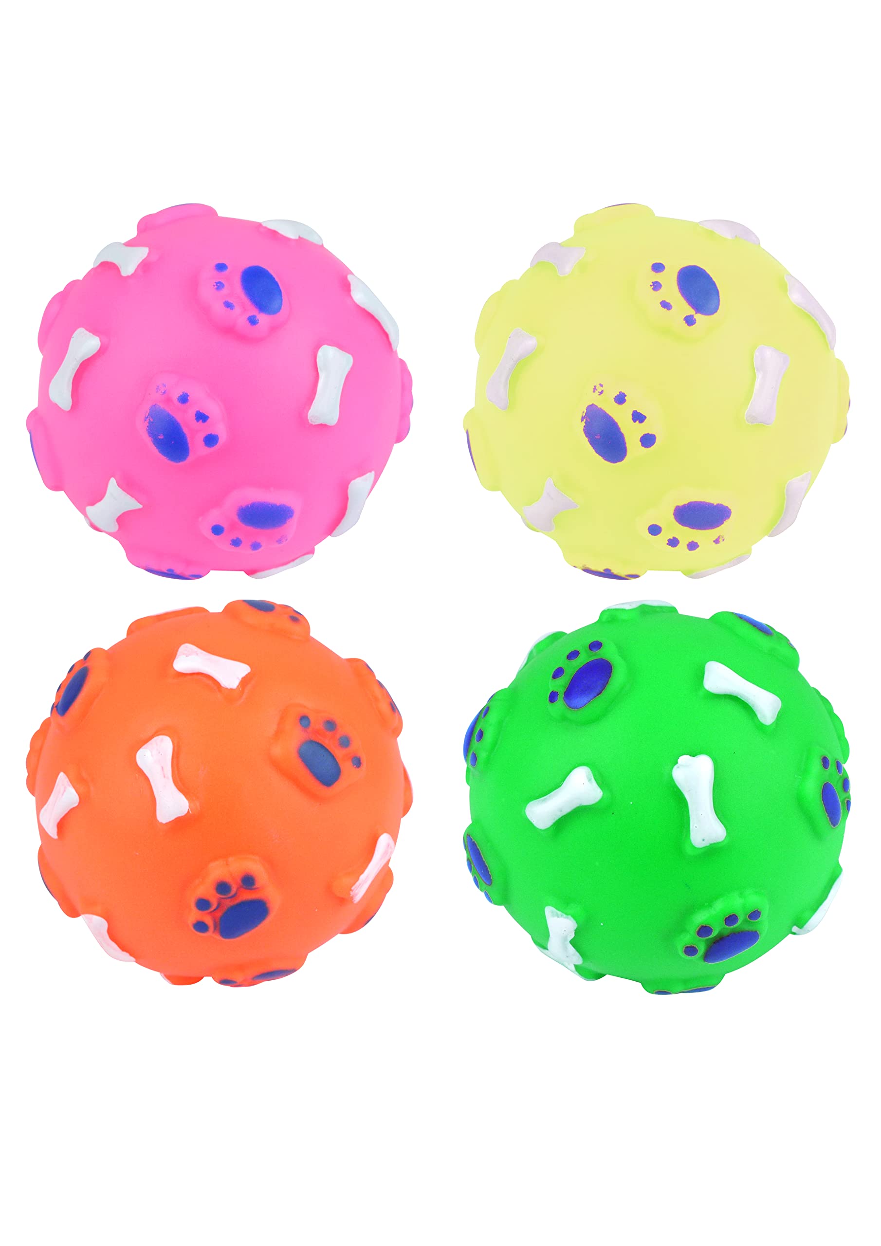 MADKAN BROTHERS Dog Ball Squeaky Balls Indestructible Squeaker Ball Chewers Interactive Puppy Toy Teeth Cleaning Pet Training Catch Fetch Play Game Doggy Puppies Boredom Accessories (1pc)