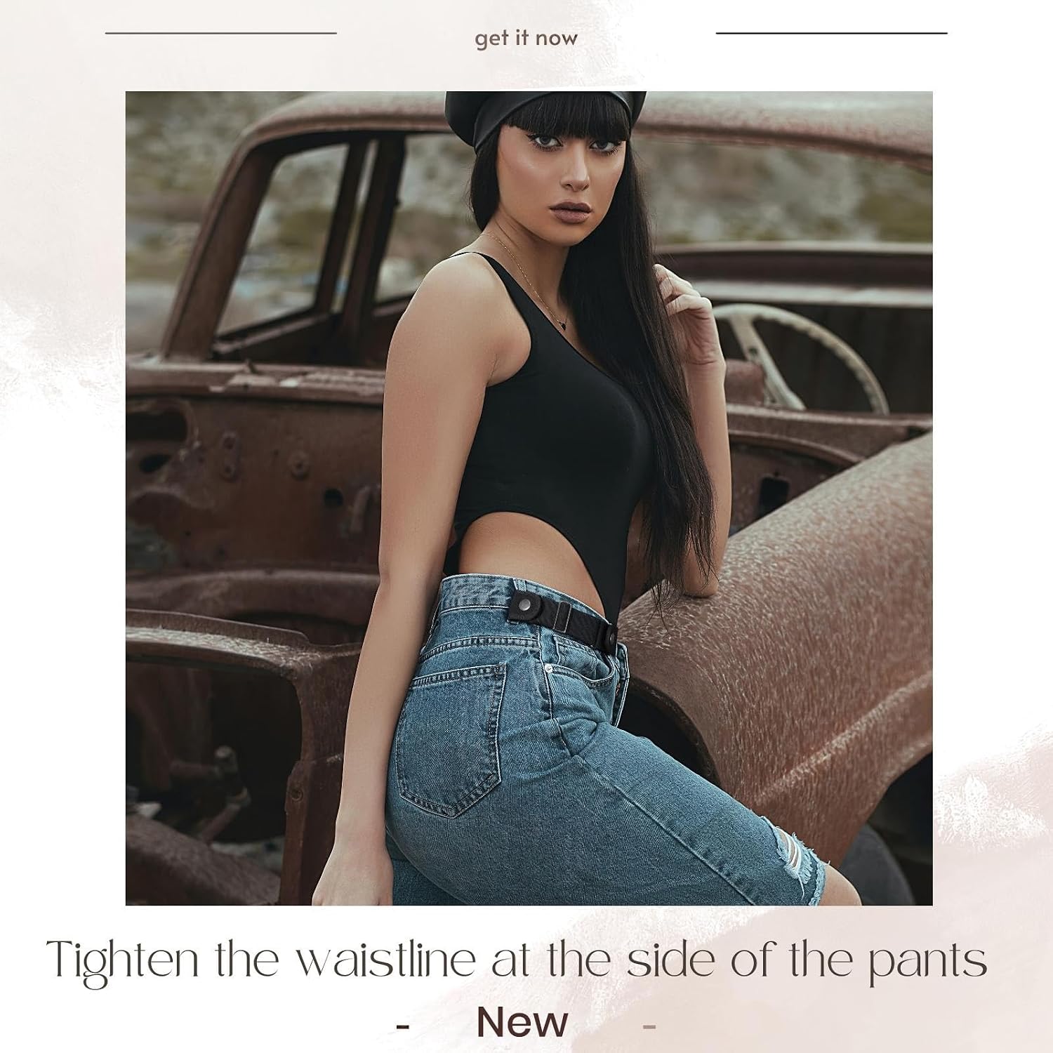 BELTROAD No Buckle Belts for Men Women Side Belt without Buckle Elastic Stretch Adjustable Belt Invisible No Buckle Belt