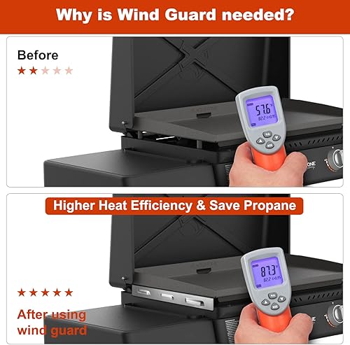 Miniatura 4 de Demao Protector de viento para plancha Blackstone de 36 pulgadas, pantallas magnéticas de viento de acero inoxidable para plancha Blackstone