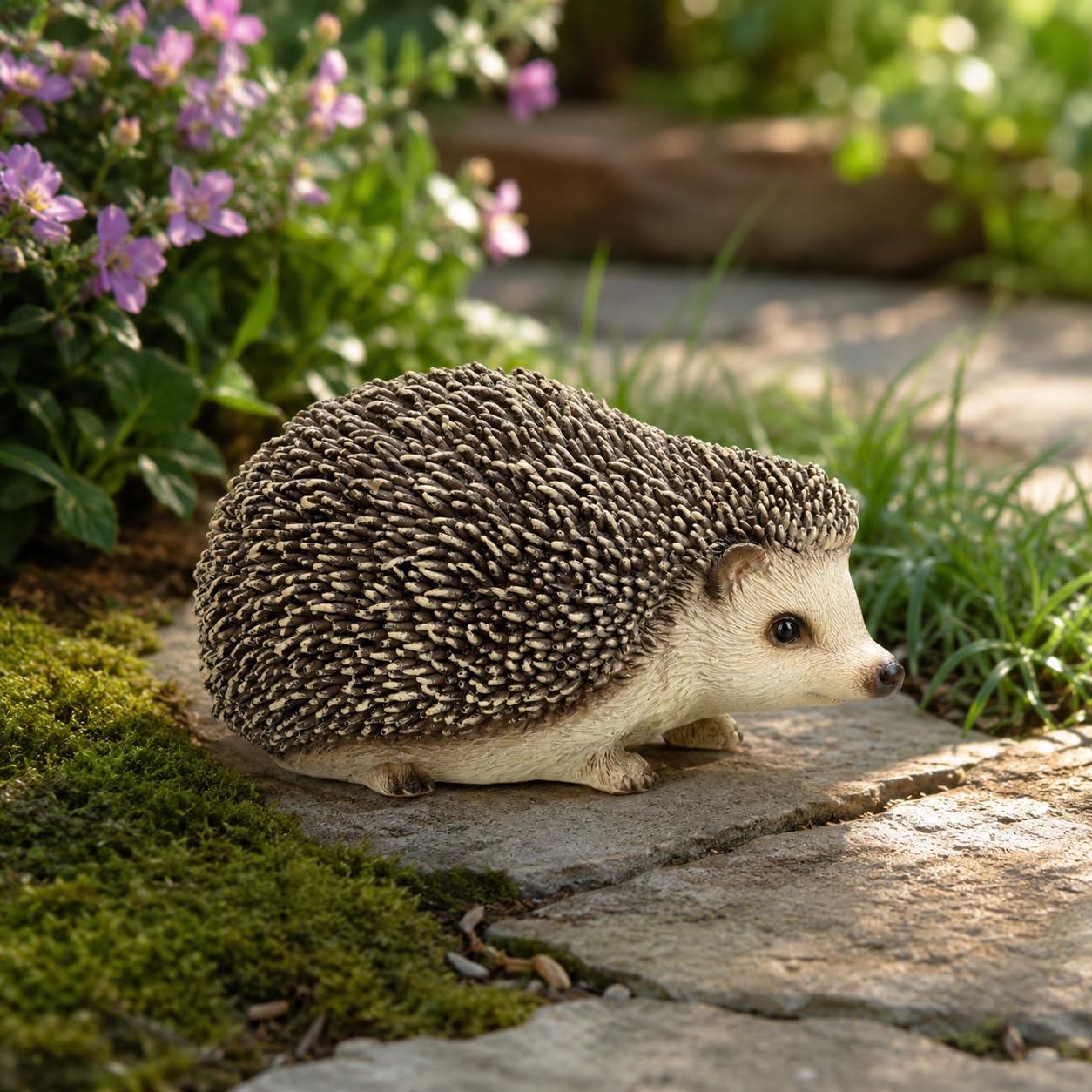Figuren Shop GmbH Gartenfigur Igel stehend 13,5 cm – naturgetreue Igelfigur auf Vier Pfoten aus Polyresin, handbemalt und wetterfest – Tierfigur für Garten, Beet, Blumenkasten und Herbstdeko