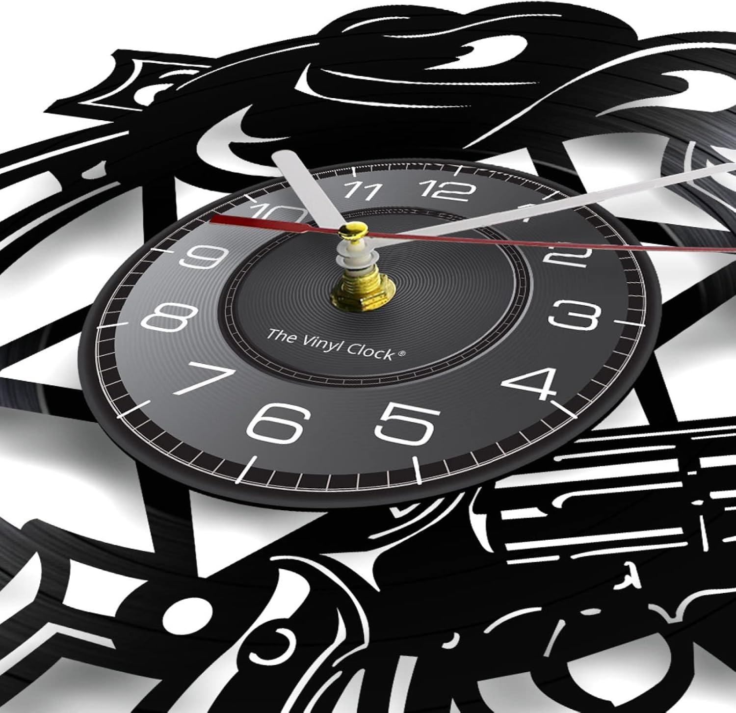 Wall Clock - 12 Inch Cowboy Bandit Revolver Pistols Weapons Hat Western Home Decor Wall Clock Outlaw Cowboy Hat and Revolver Vinyl Record Wall Clock