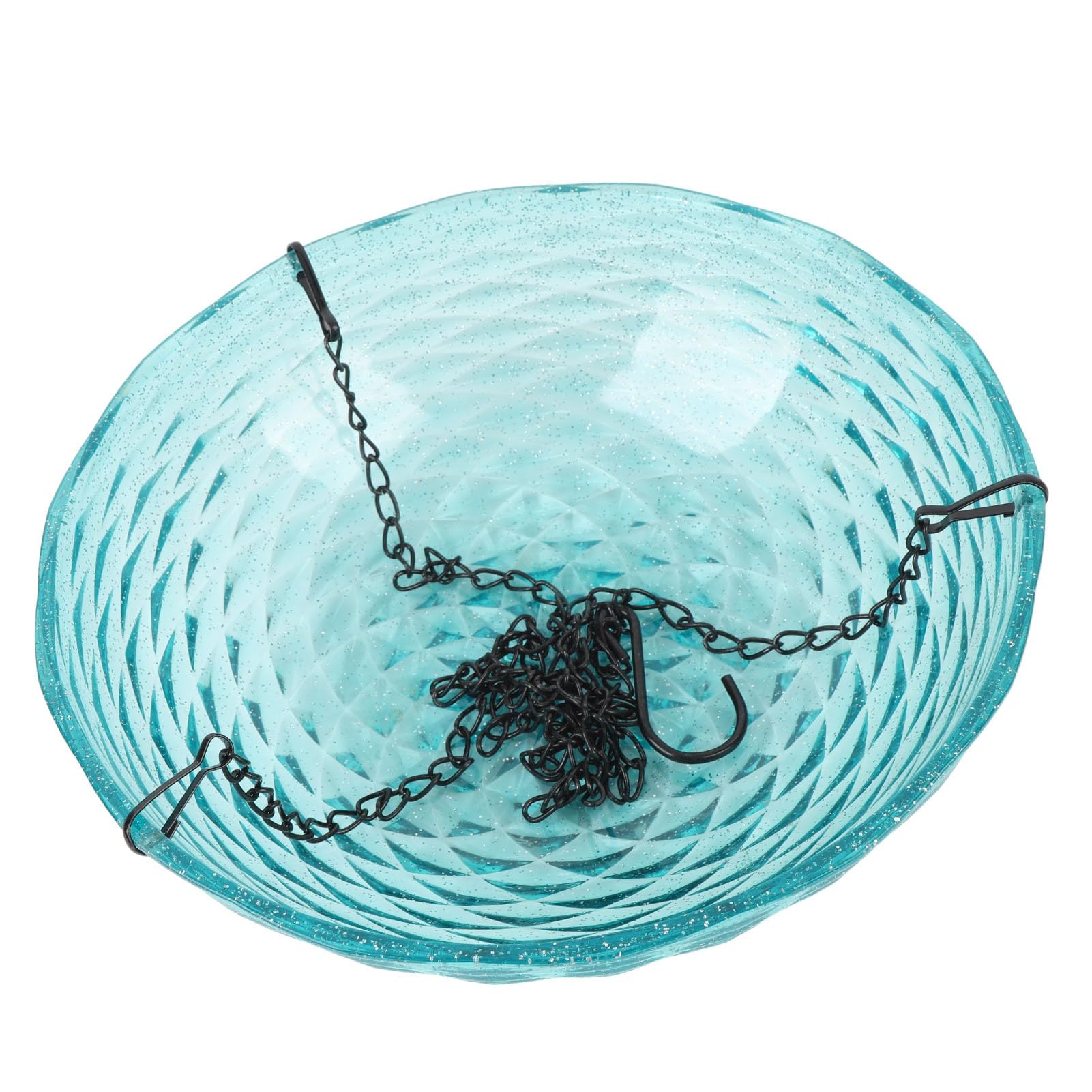 CHICIRIS Support de Bain d'oiseaux Suspendu avec Fontaine, Plastique (Blue)