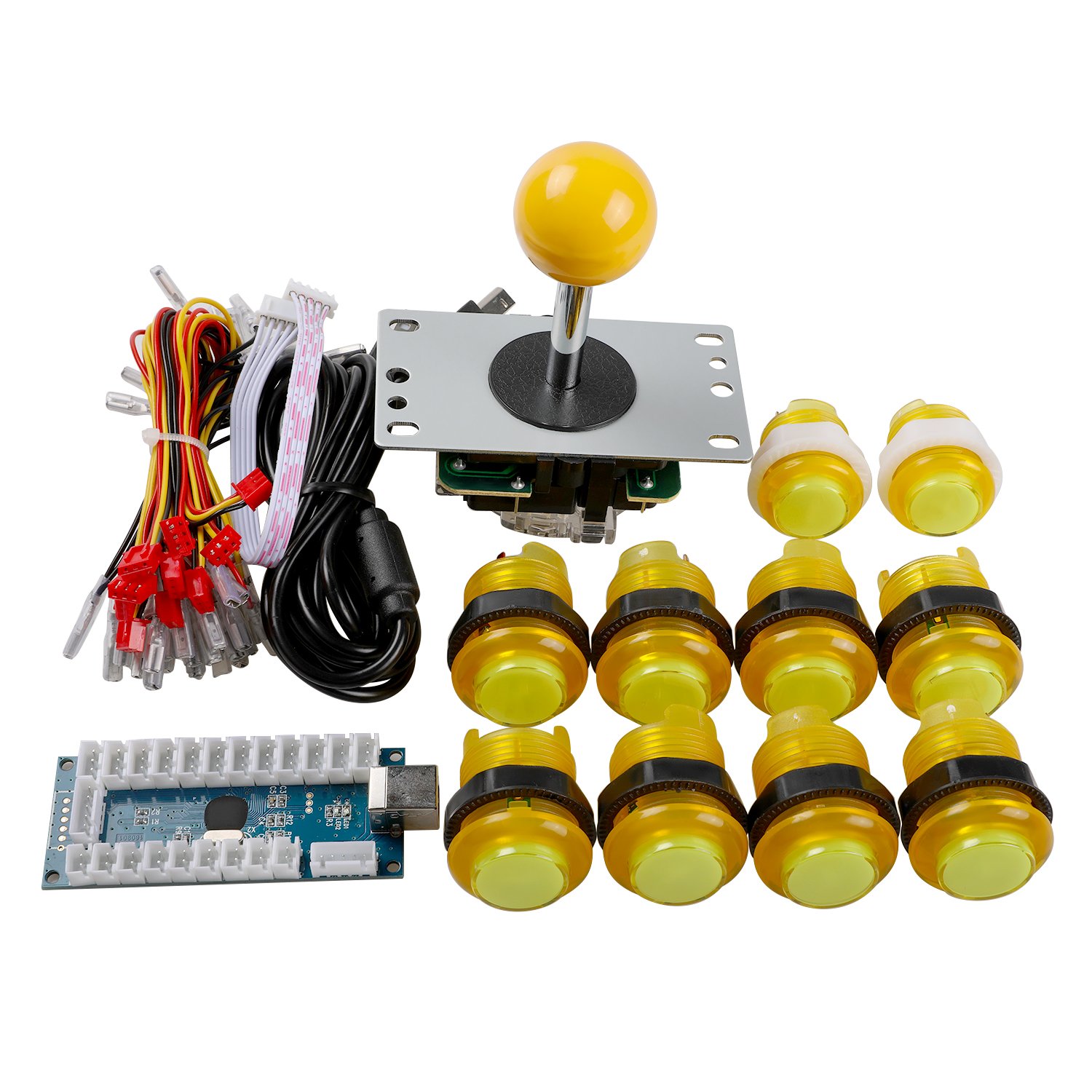 Kit DIY Arcade USB – 2 Zero Delay Encoder + 2 Joysticks 8 Voies + 18 Boutons Pour MAME Et PC