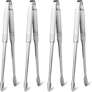 4 Pcs 9.5-Inch Stainless Steel Korean & Japanese BBQ Tongs for Grilling and Cooking